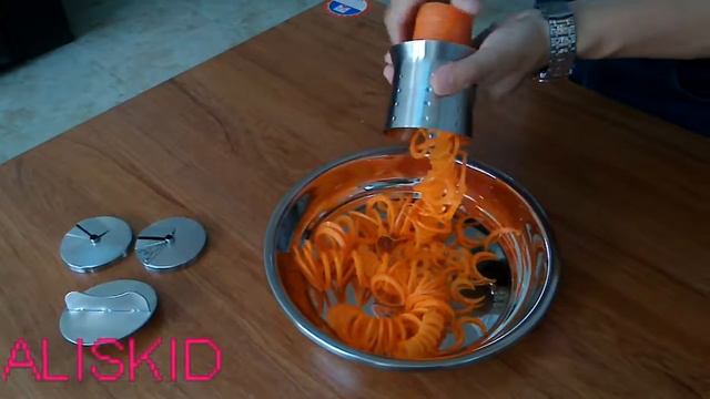 Spiral Slicer Spiralizer, ALISKID Stainless Steel Vegetable Slicer Shredder Julienne Cutter смотреть онлайн