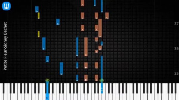 🎹Solo & Chord, Petite Fleur, Sidney Bechet, Synthesia Piano