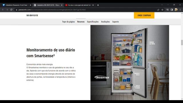 MUITO MODERNO E RENOVADOR ESTE LANÇAMENTO - Geladeira Panasonic Frost Free 397L Black - NR-BB41GV1B смотреть онлайн