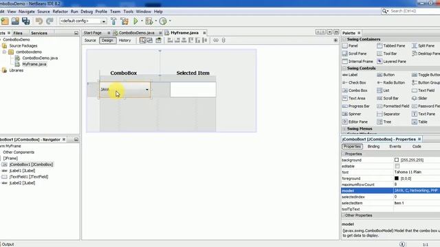 How to get selected value from jComboBox in java : NetBeans JComboBox JAVA Swing Tutorial смотреть онлайн