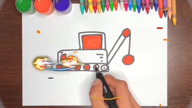 Как нарисовать башенный кран поэтапно | How to draw a tower crane easy | рисование крана для детей смотреть онлайн