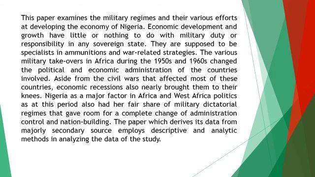 Military Regimes and Nigeria’s Economic Development, 1966 1999 JSER 2018 51 29 38 смотреть онлайн