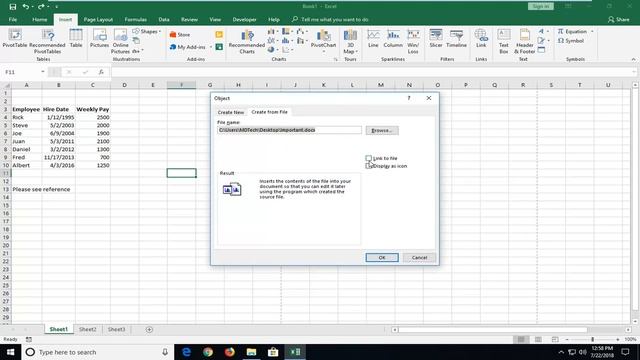 How to Embed a Word Document in Excel смотреть онлайн