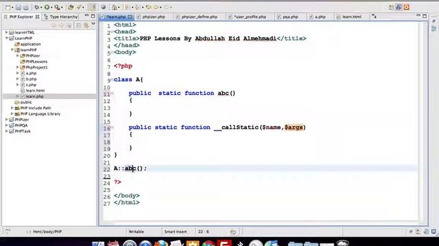 104 104 callStatic Magic Function mov دورة PHP كاملة خطوة خطوة واحترافية للمبتدئين смотреть онлайн