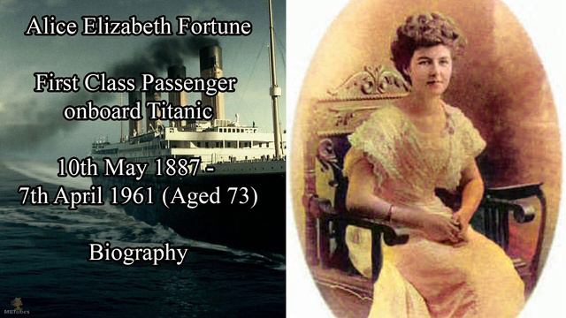 Titanic Passengers | Alice Elizabeth Fortune Biography | First Class Passenger смотреть онлайн