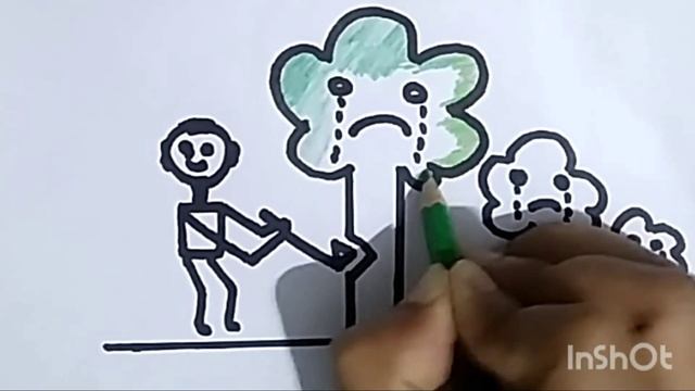 #Tree Drawing| Cutting Tree Drawing| Man Cutting Tree|| смотреть онлайн