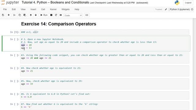 DS - ML - Tutorial 4 Python – Booleans and Comparing operators смотреть онлайн