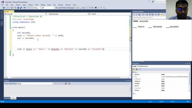 A simple C++ program to convert seconds into hours, minutes and seconds. смотреть онлайн