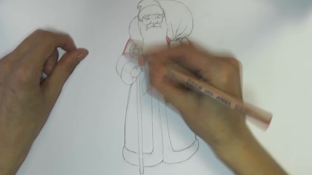 Как нарисовать Деда Мороза how to draw santa claus step by step easy | Art School смотреть онлайн