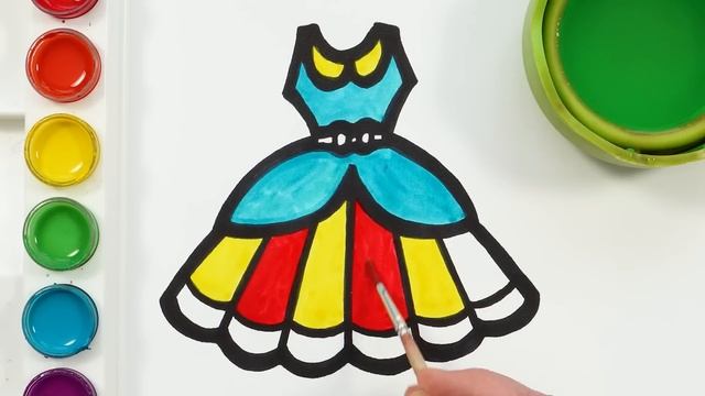 Dress Drawing, Painting and Coloring for Kids, Toddlers | Let's Draw, Paint Together смотреть онлайн