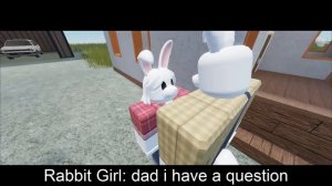 Roblox vore animation: Daddy rabbit eats kid rabbit