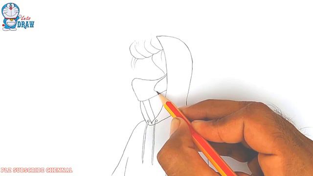 Drawing A Boy Wearing Mask In Winter Jeket||easy Sketch||outline Art Master