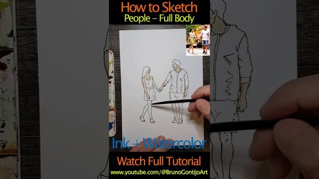 how to sketch people, pen drawing, sketching people, line and wash, sketching tutorial, draw human смотреть онлайн