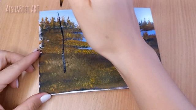 Күзгі пейзажды қалай саламыз? Простой гуашьпен Күз мезгілініңм суретін саламыз/TutorialVideo смотреть онлайн