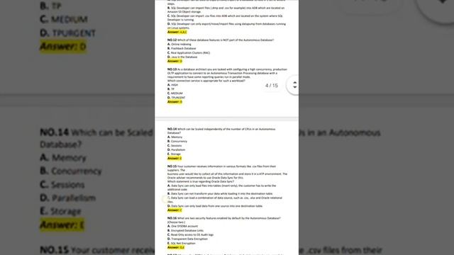 Oracle Autonomous Database Cloud Certified Specialist 1z0-931 Set-7 смотреть онлайн