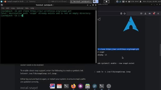How install snapd on arch linux смотреть онлайн