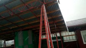 Ферма металлическая 14 м., из круглых труб, своими руками, в работе. Видео для подписчиков.