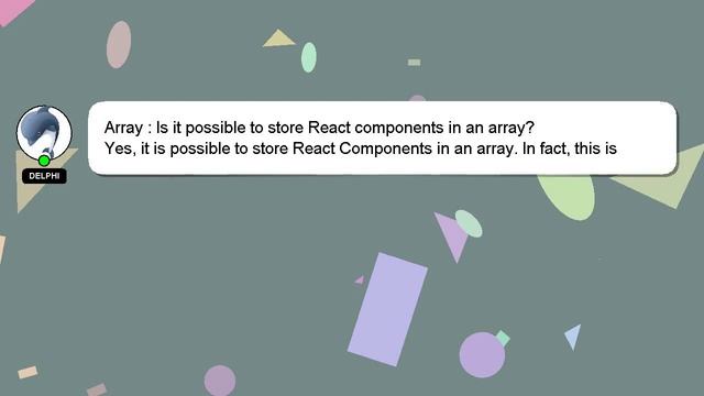 Array : Is it possible to store React components in an array? смотреть онлайн
