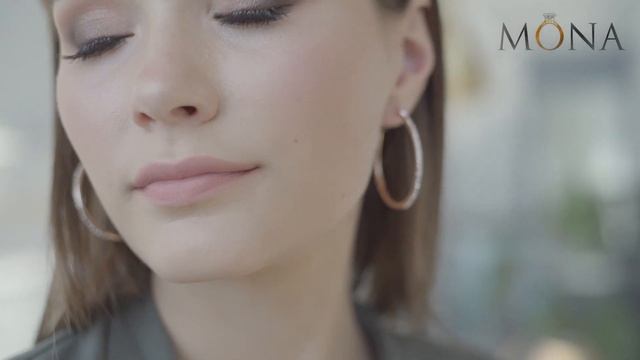 Серьги-кольца «Кокетка» с австрийскими кристаллами, покрытие - золото смотреть онлайн