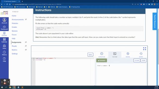 Extra Help 1.7 Code Practice: Question 1 смотреть онлайн