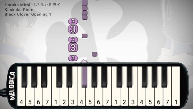 Black Clover OP 1 - Haruka Mirai 『Kankaku Piero』 Easy Melodica Tutorial смотреть онлайн