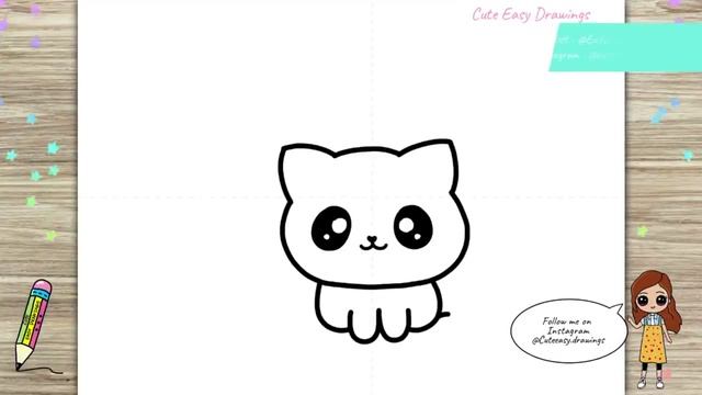 Как легко нарисовать милого кота-шаг за шагом . смотреть онлайн