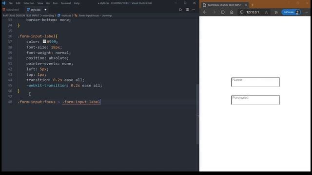 Material Design Form Input Animation with only CSS смотреть онлайн