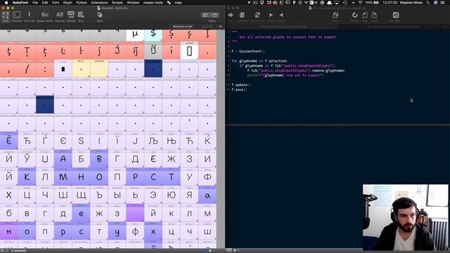 RoboFont scripting: using sym links and setting non-exporting glyphs смотреть онлайн