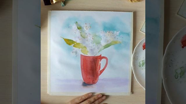 Ландыши акварелью Speed painting смотреть онлайн