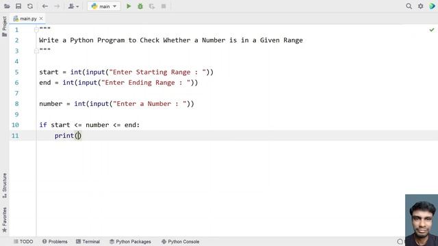 Write a Python Program to Check Whether a Number is in a Given Range смотреть онлайн