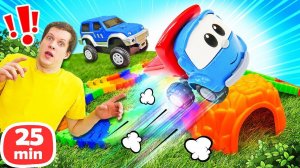 Машина перевернулась от камней на дороге!  Кораблекрушение в море —  Мультики про машинки для детей