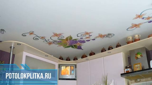 Установка белых натяжных потолков с фотопечатью смотреть онлайн