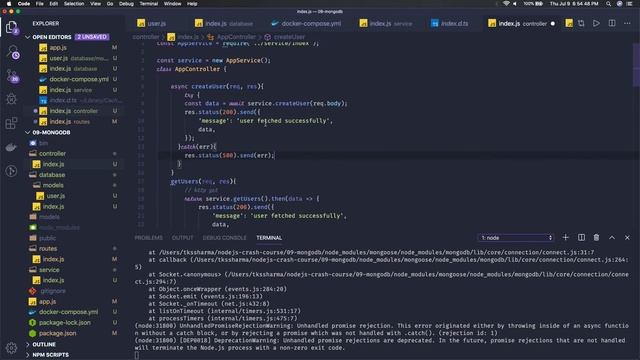 Node JS with Promise & Async await Mongoose ORM #23 смотреть онлайн