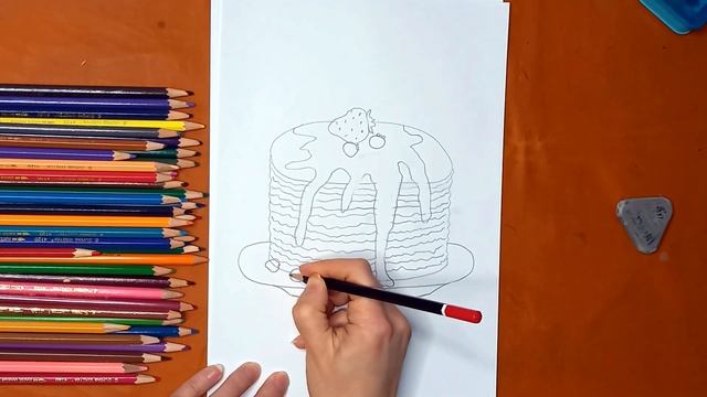 Как нарисовать блины на Масленицу. Онлайн-школа рисования "Малевашки" смотреть онлайн