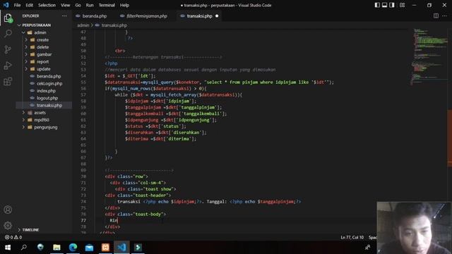 #17 menampilkan keterangan transaksi peminjamanan dengan toast bootstrap 5 смотреть онлайн
