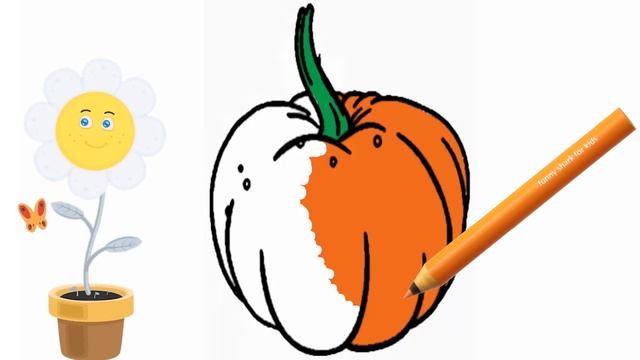 Раскраска для детей - ТЫКВА Мультик Раскраска | Учим цвета | Веселая Акула смотреть онлайн