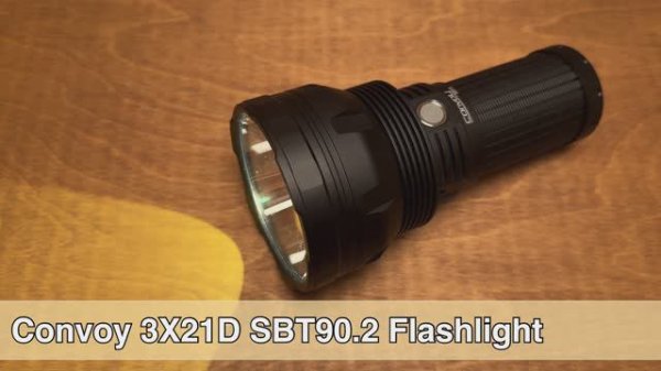 Мощный и очень яркий Фонарь-прожектор Convoy 3X21D SBT90.2
