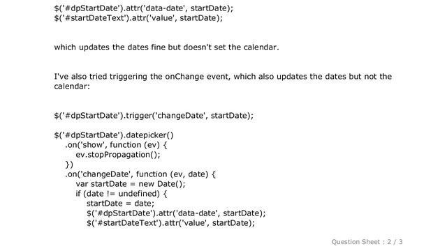 jQuery : How to dynamically set bootstrap-datepicker's date value? смотреть онлайн