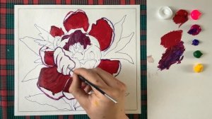 Пион / Как научиться рисовать с нуля / Рисование для начинающих / Уроки живописи / Акрил