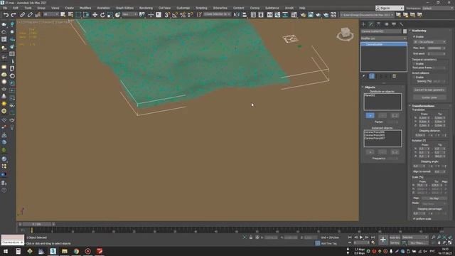 09 рендр 3ds Max 2021 лес в 360 3ds Max 3d Max 2021 3д дизайн ландшафта