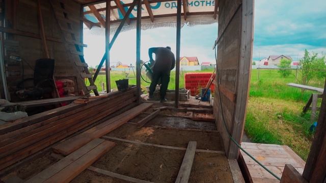 #94. Беседка почти готова/Полы и стены залиты арбалитом/Днём в самую жару в беседке прохладно смотреть онлайн