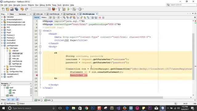Advanced Java 7th Practical (Check login acording to registration details - JDBC & JSP) смотреть онлайн