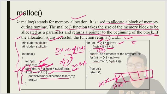 #17 C Language Tutorial : Dynamic Memory Allocation | malloc() | calloc() | Free смотреть онлайн
