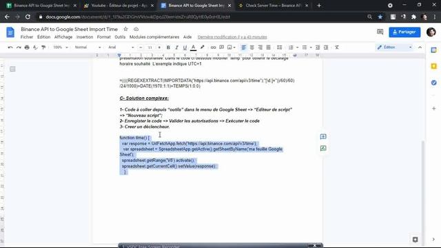 Binance API to Google Sheet: comment importer l'heure? смотреть онлайн