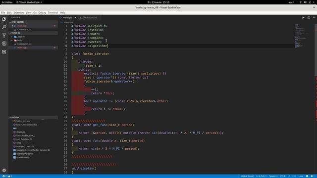 График функции и ряд Фурье в C++ с OpenGL. смотреть онлайн