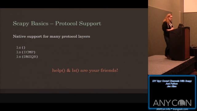 DIY Spy Covert Channels With Scapy And Python Jen Allen смотреть онлайн