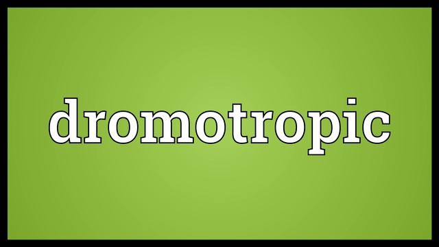 Dromotropic Meaning смотреть онлайн