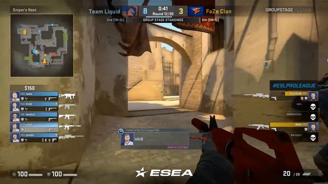 Guardian & Niko Insane 2v5 Clutch (FaZe Clan vs Team Liquid Mirage ESL S6) смотреть онлайн