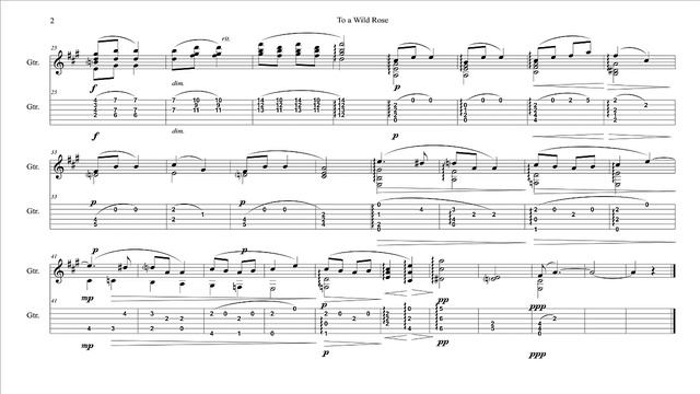 To a Wild Rose (Ten Woodland Sketches, Op. 51) Guitar Tab смотреть онлайн