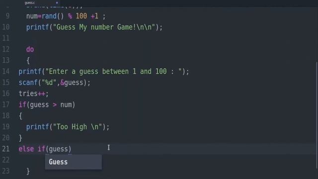 c programming projects : Guess the number Game ( Step by Step very easy ) смотреть онлайн